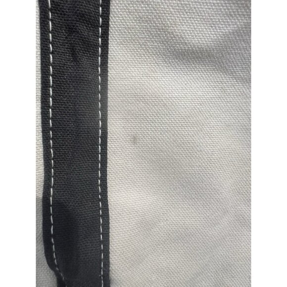 Pottery Barn canvas preppy white blue zippered tote bag logo embroidered preppy - Picture 12 of 13